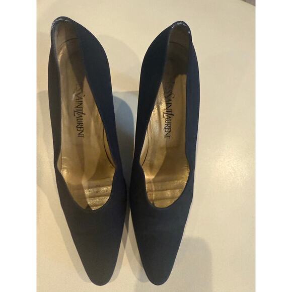 Vintage Yves Saint Laurent Black Platform Heel Pumps Size 8 - Picture 2 of 10